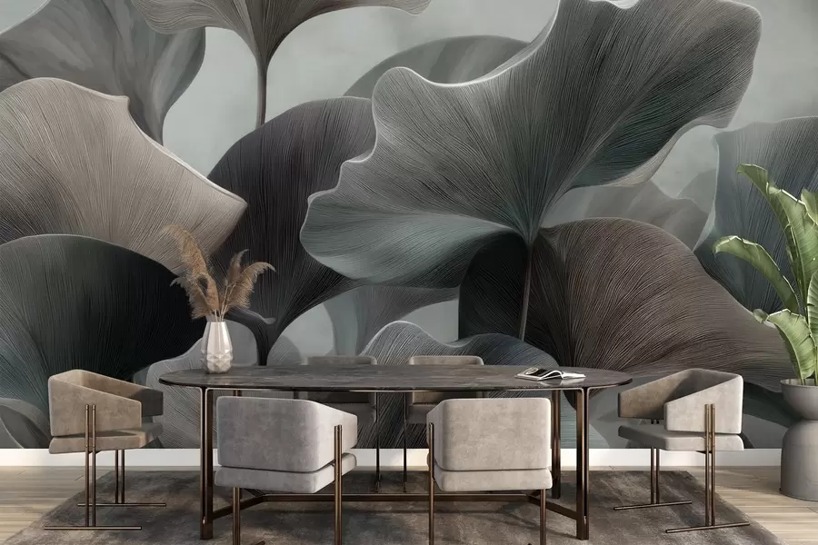 wall murals Large leaves w04847v1