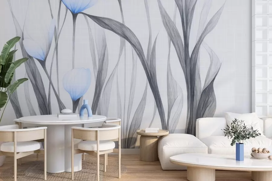 wall murals Fragile translucent tulips w04831