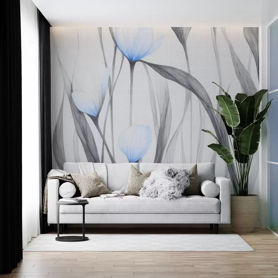 wall murals Fragile translucent tulips w04831