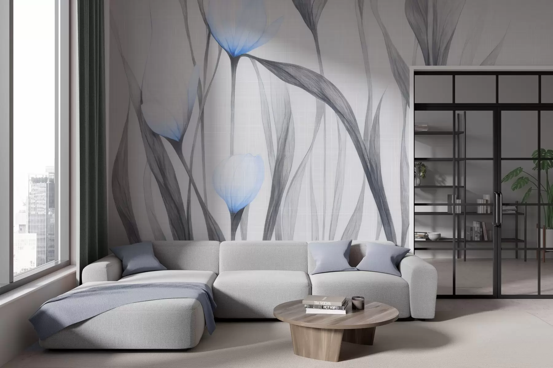 wall murals Fragile translucent tulips w04831