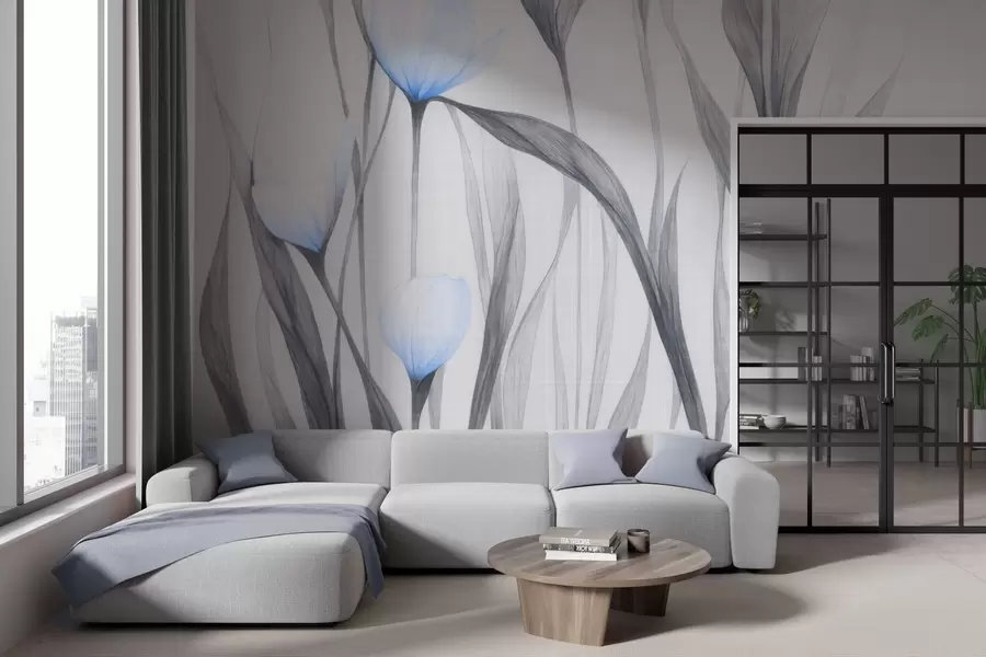 wall murals Fragile translucent tulips w04831