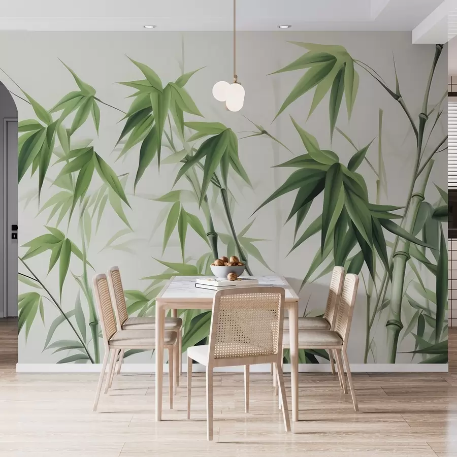 wall murals Bamboo on a light watercolor background w04834