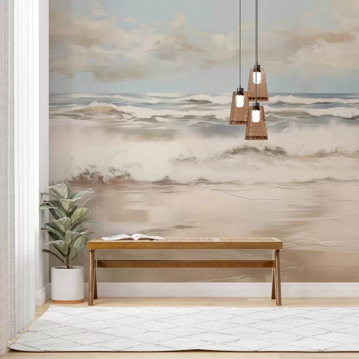 wall murals Pastel sea landscape w04836