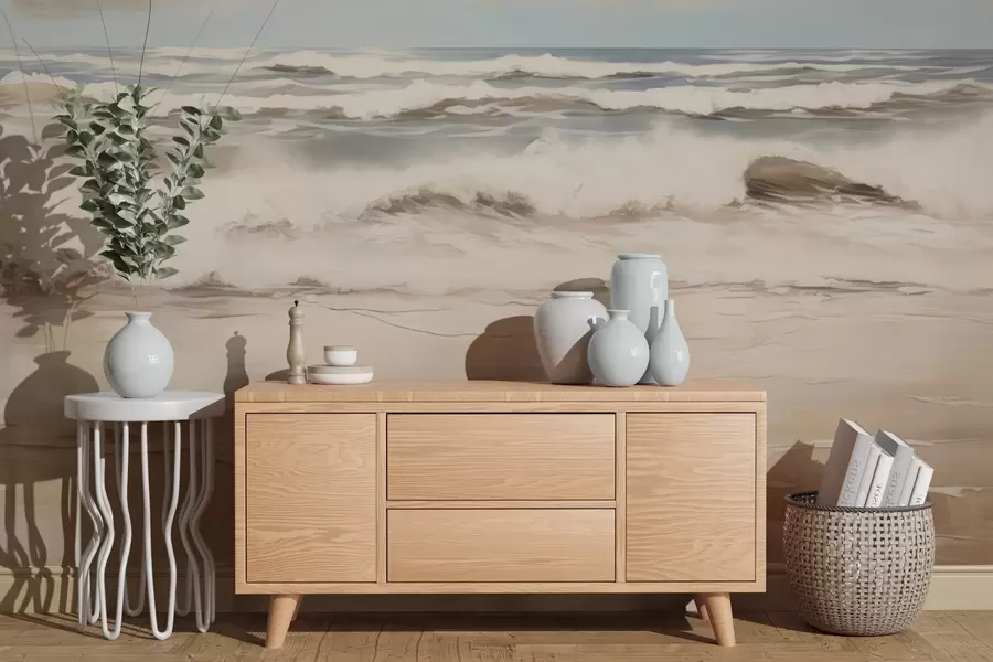 wall murals Pastel sea landscape w04836
