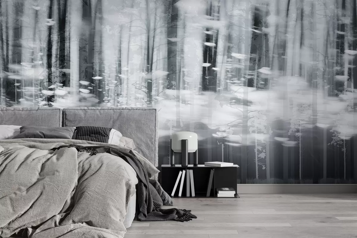 wall murals Stylized tree trunks in pastel colors w04844v2