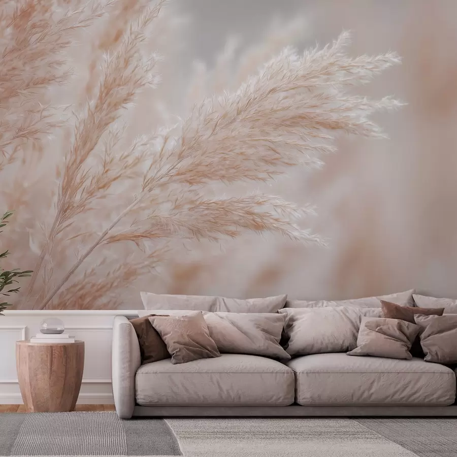 wall murals stylised large reeds w04814