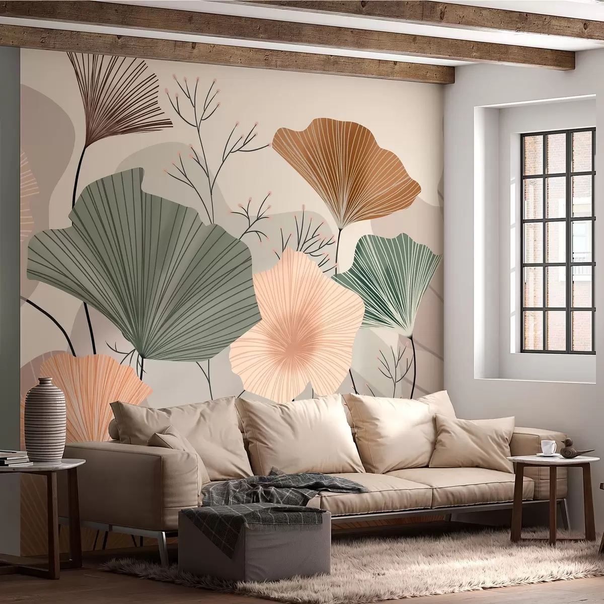 wall murals stylish lotus leaves w04815