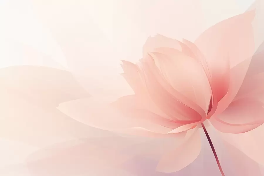 wall murals Large flower in soft peach-pink tones w09356