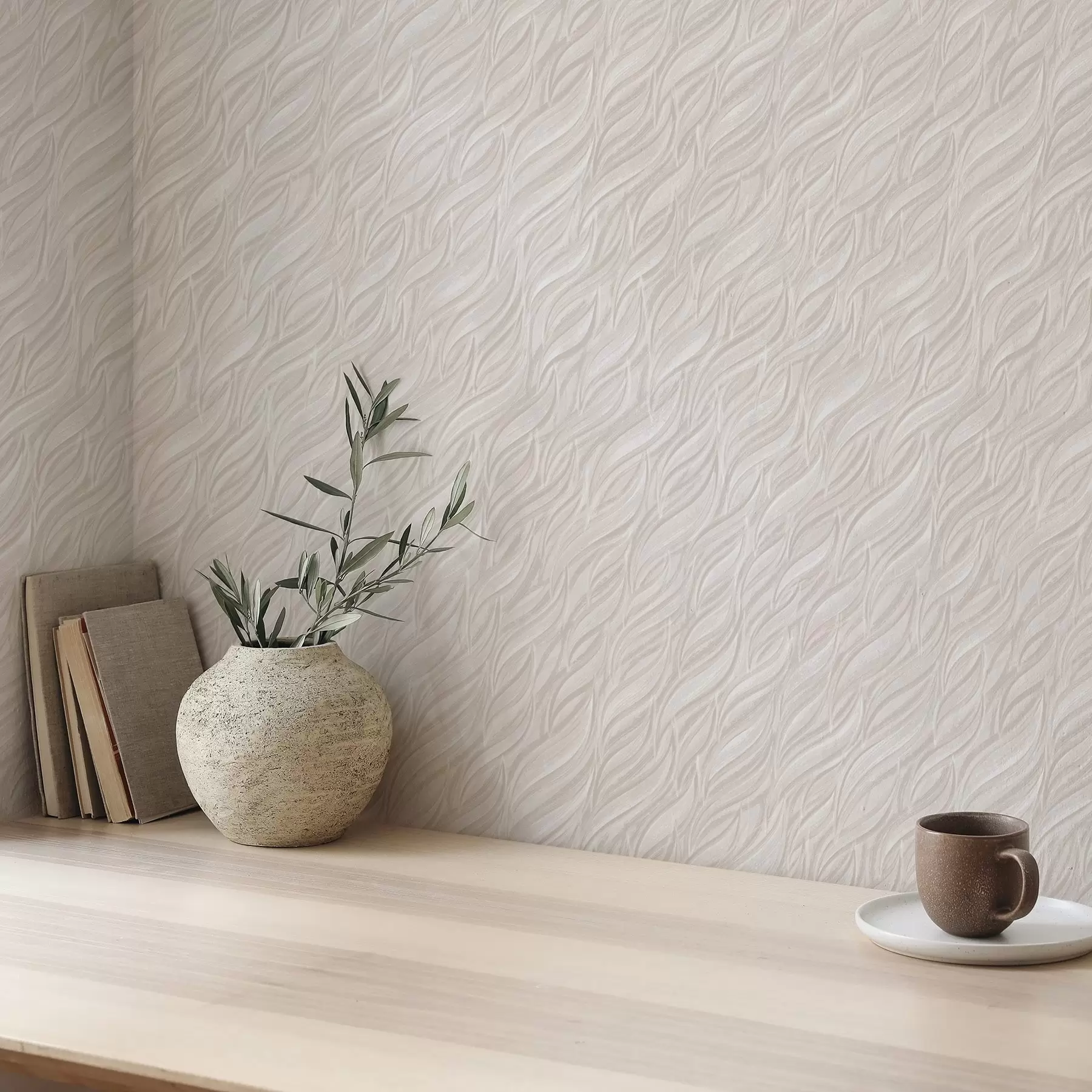 wall murals Textured brushstrokes, warm beige a00688