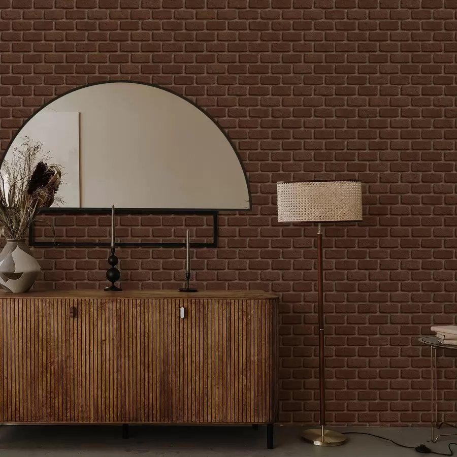 wall murals Rustic brown brick texture a00879