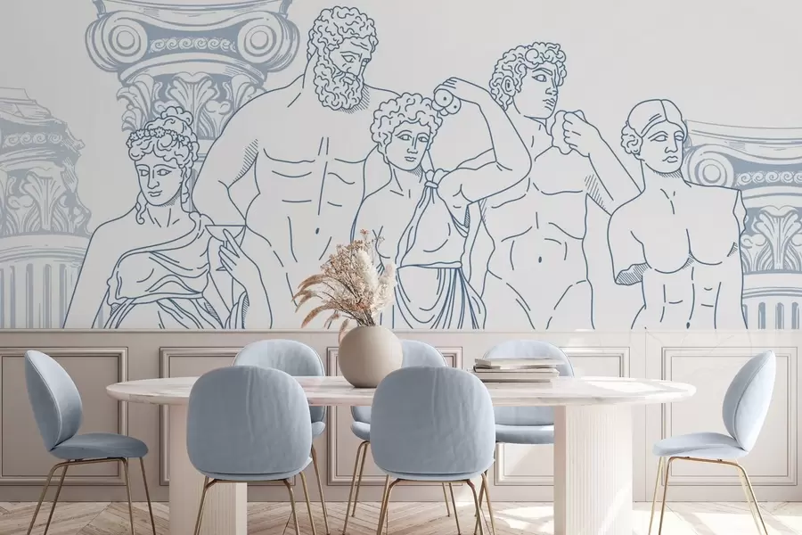 wall murals Ancient people and columns w04865