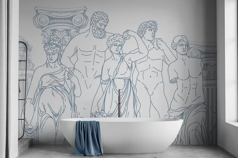 wall murals Ancient people and columns w04865