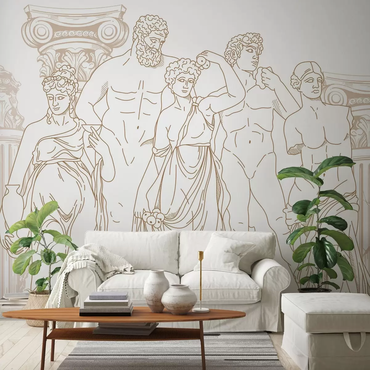 wall murals Ancient people and columns w04865v1