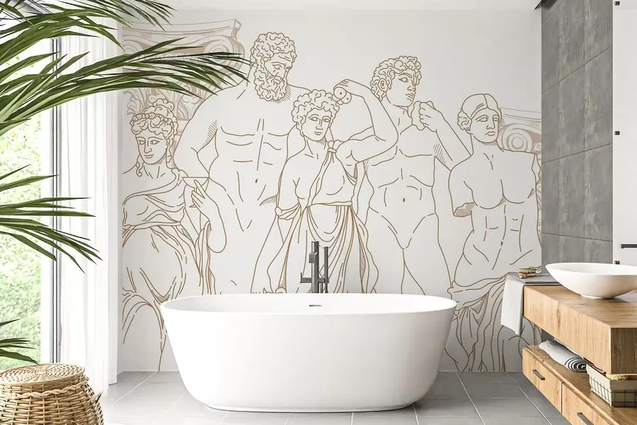 wall murals Ancient people and columns w04865v1