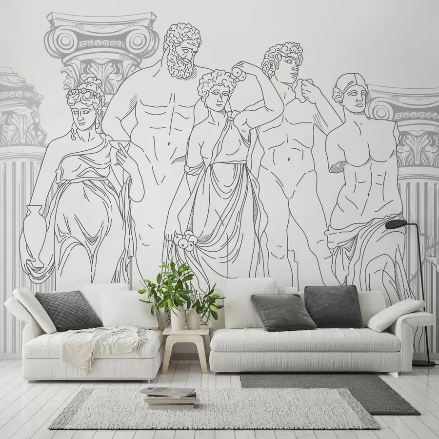 wall murals Ancient people and columns w04865v2