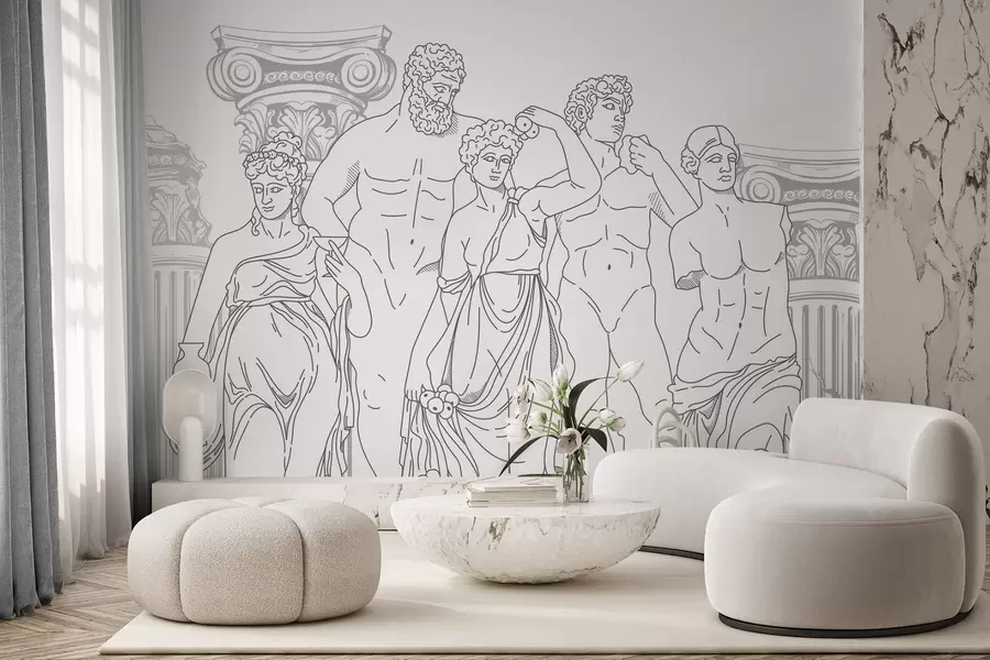 wall murals Ancient people and columns w04865v2
