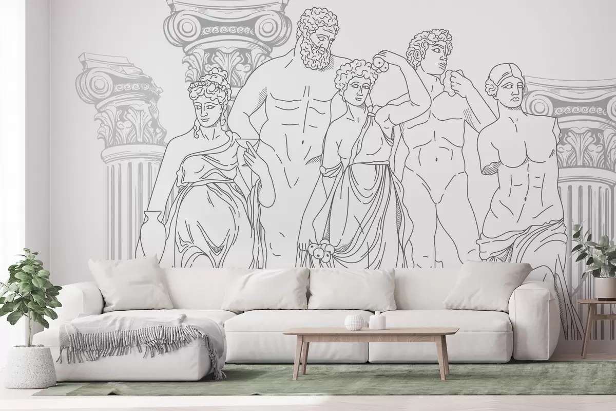 wall murals Ancient people and columns w04865v2