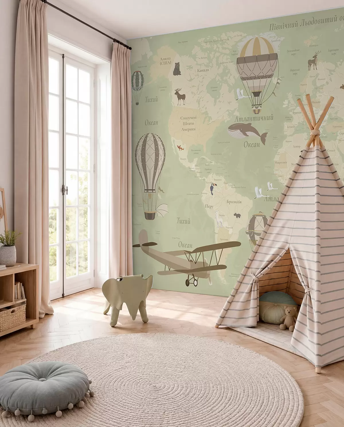wall murals Green Sky Atlas in Ukrainian c00003ukv2