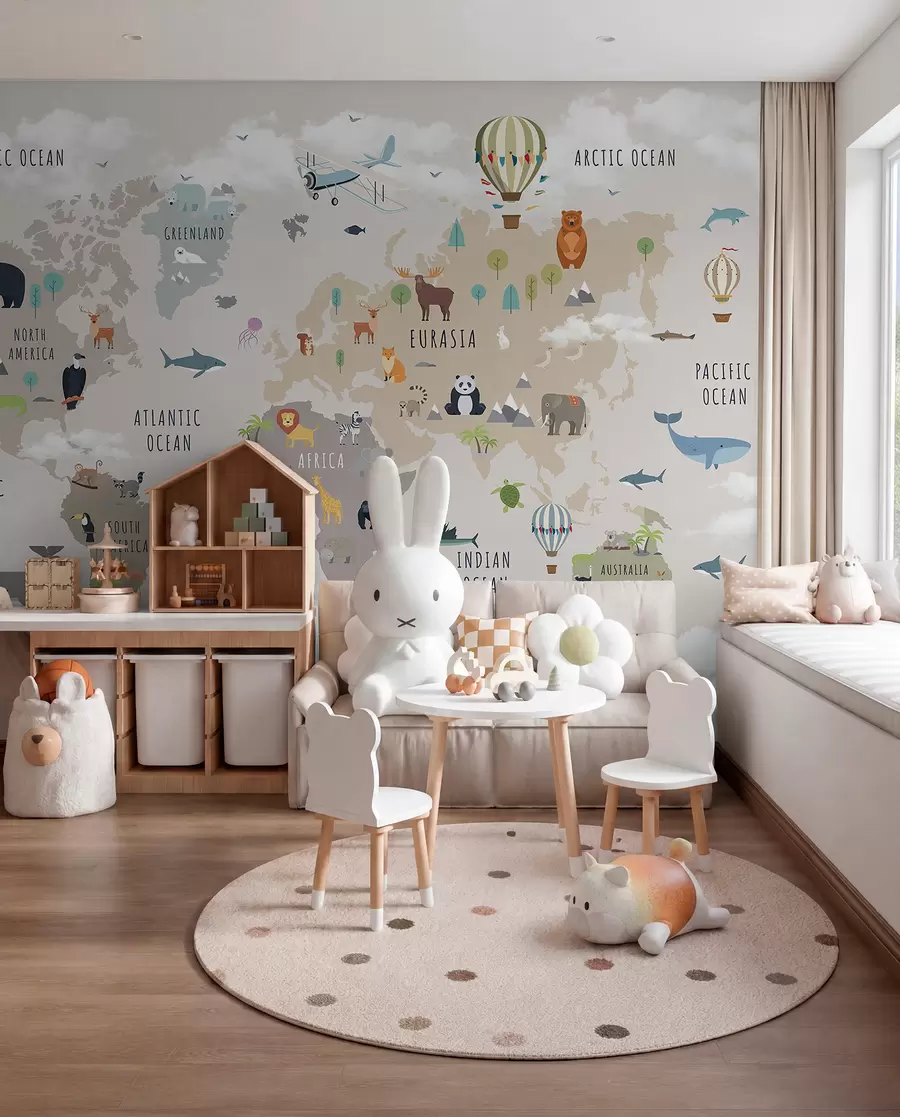wall murals Animal Atlas in English c00002en