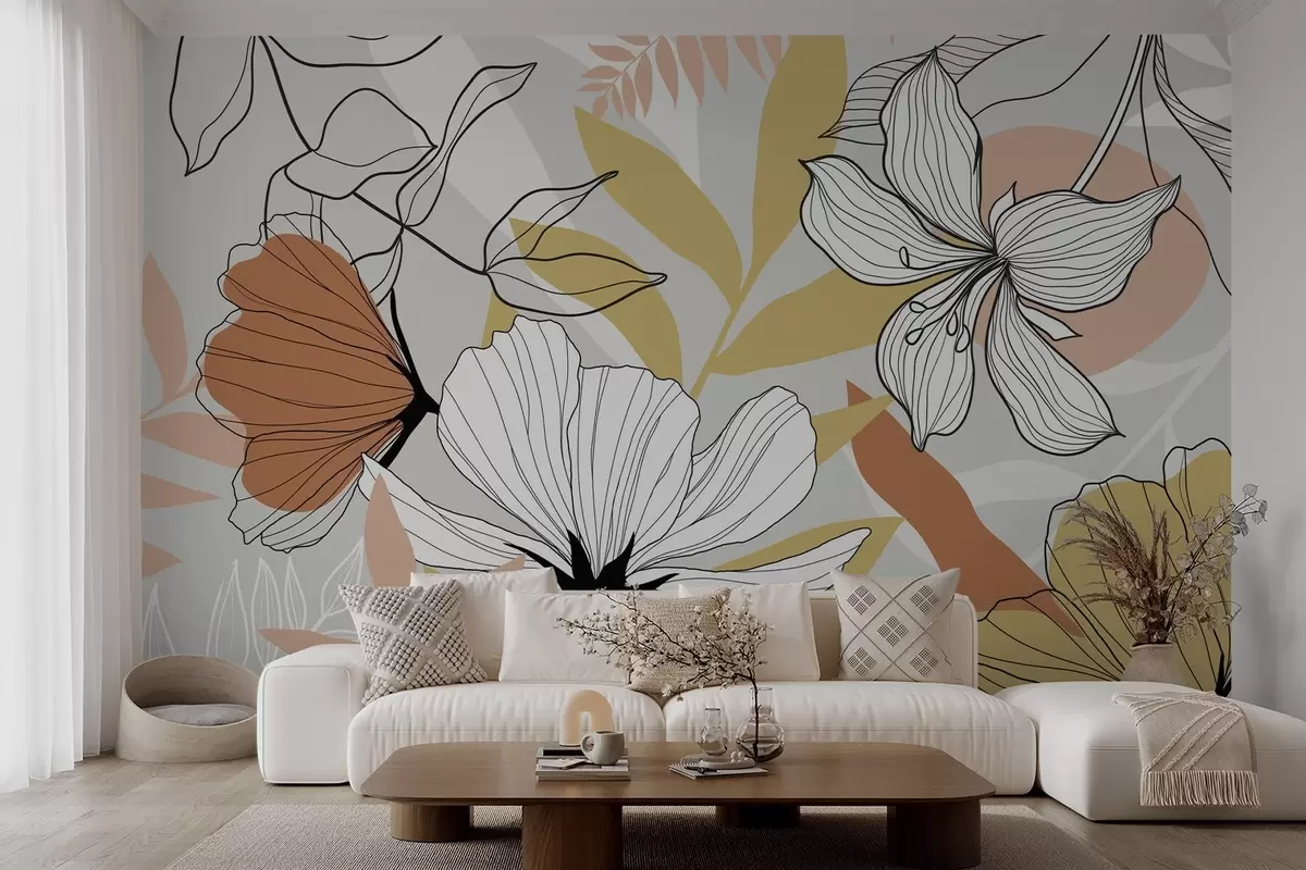 wall murals Abstract plants and flowers w04898