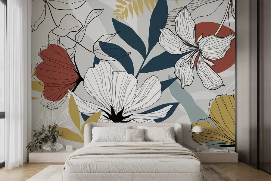 wall murals Abstract plants and flowers w04898v1