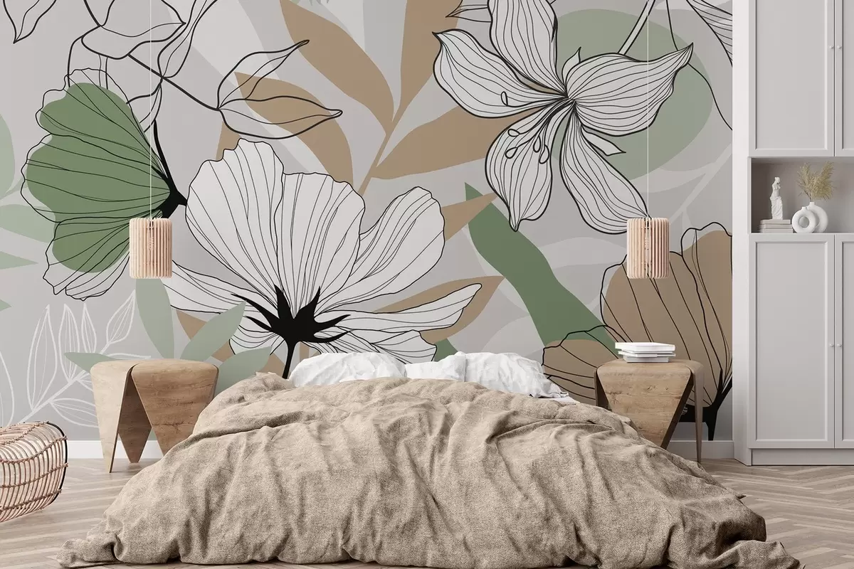 wall murals Abstract plants and flowers w04898v2