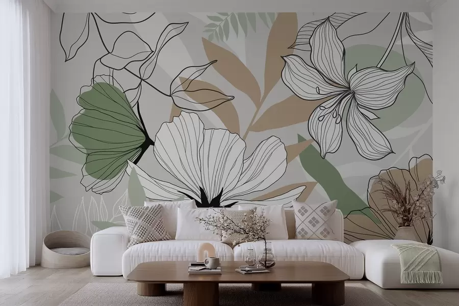 wall murals Abstract plants and flowers w04898v2