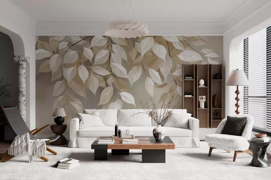 wall murals A branch of chervil with leaves w04899
