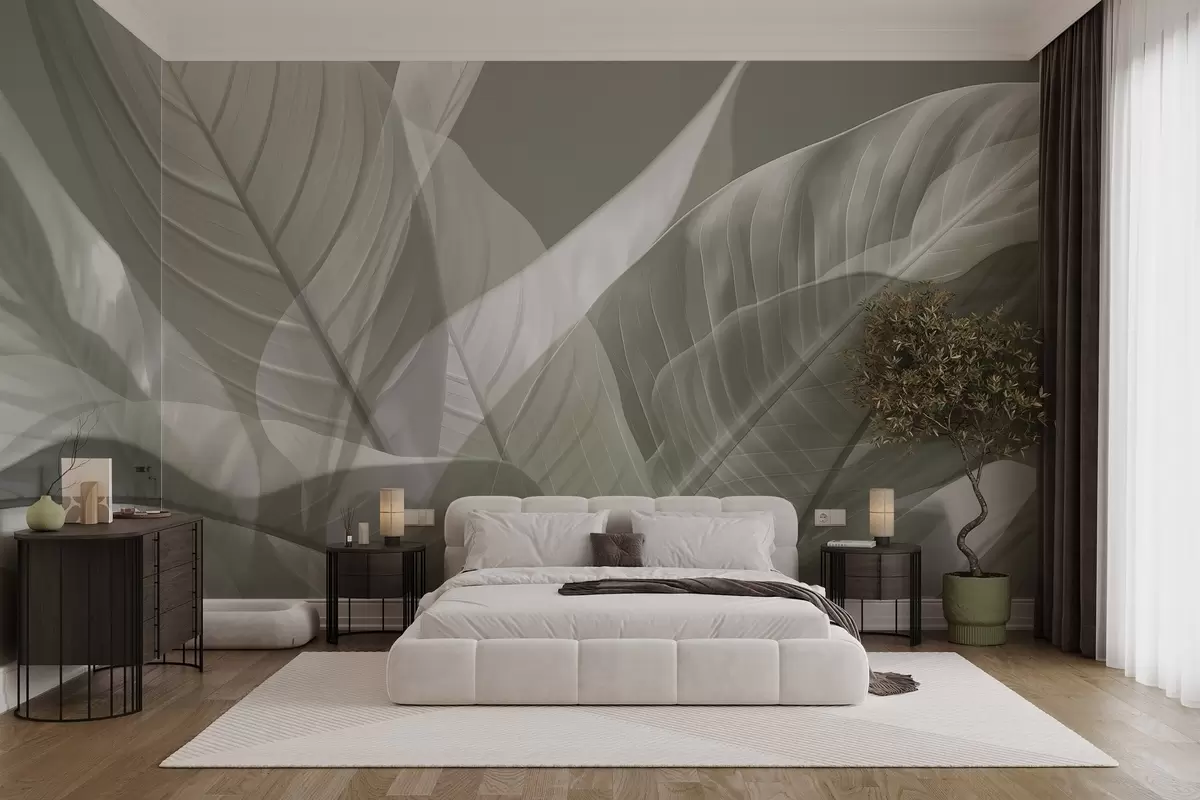 wall murals Large leaves w04901