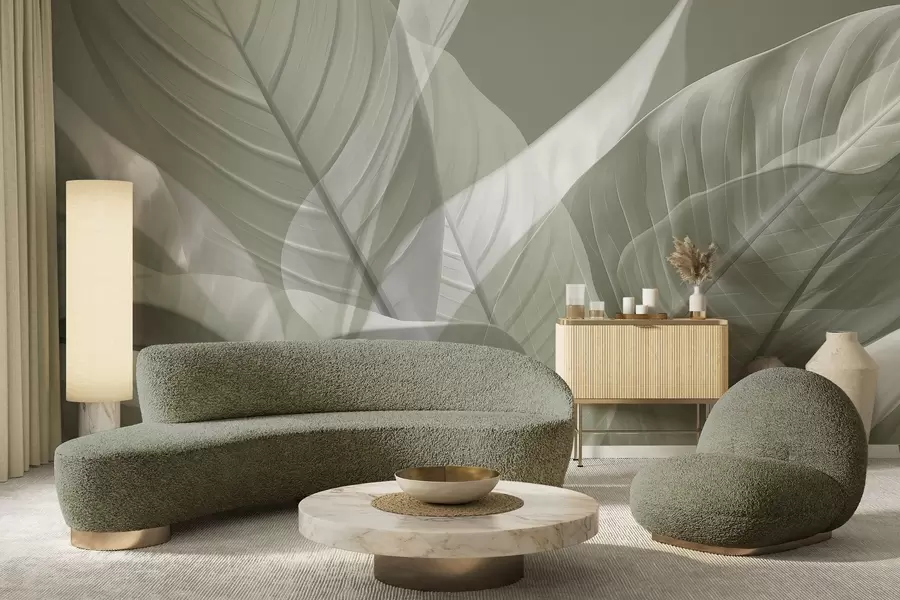 wall murals Large leaves w04901