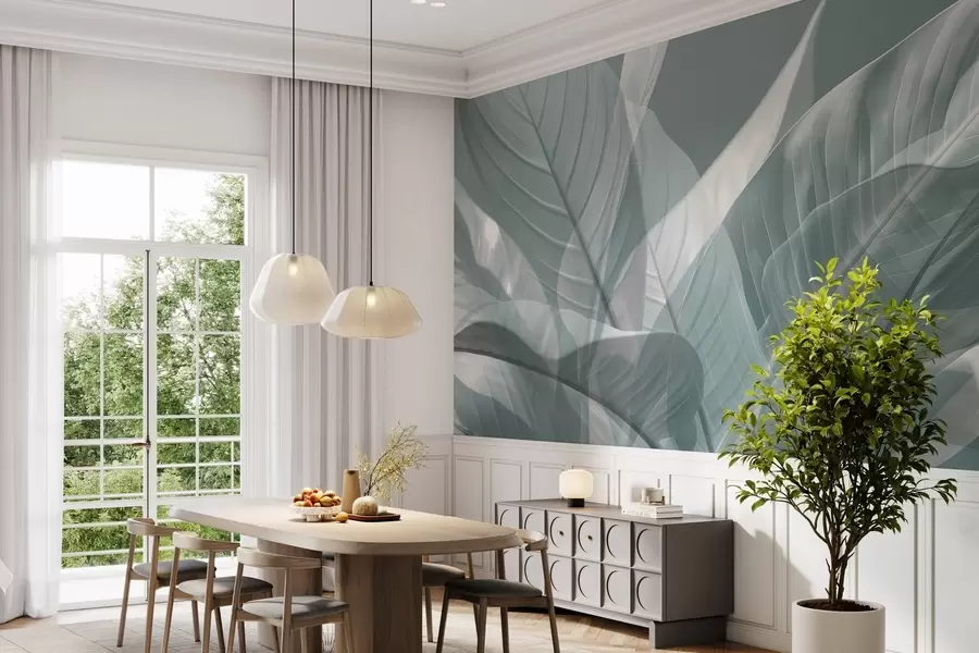 wall murals Large leaves w04901v1