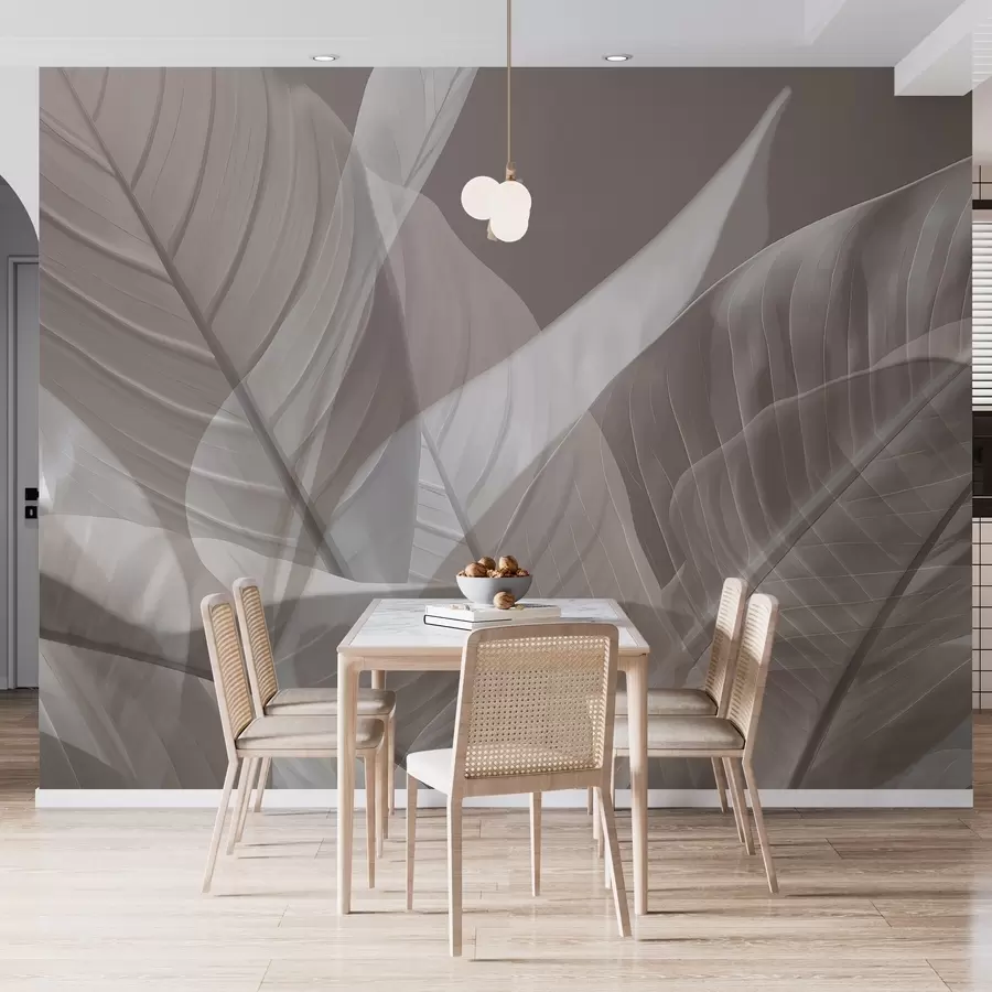 wall murals Large leaves w04901v2