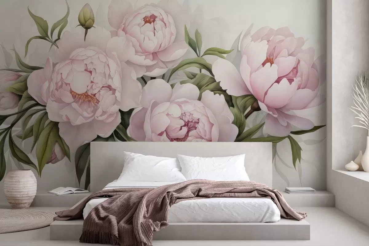 wall murals Lush bouquet of peonies w04902