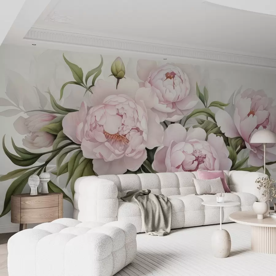 wall murals Lush bouquet of peonies w04902