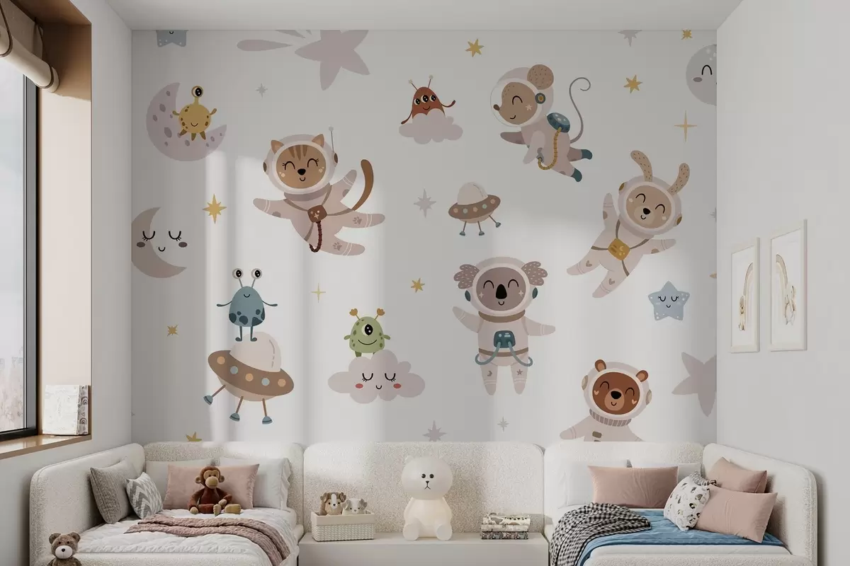 wall murals Fairytale characters in space w04904