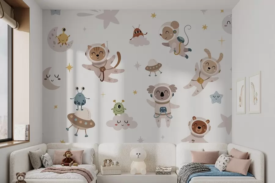 wall murals Fairytale characters in space w04904