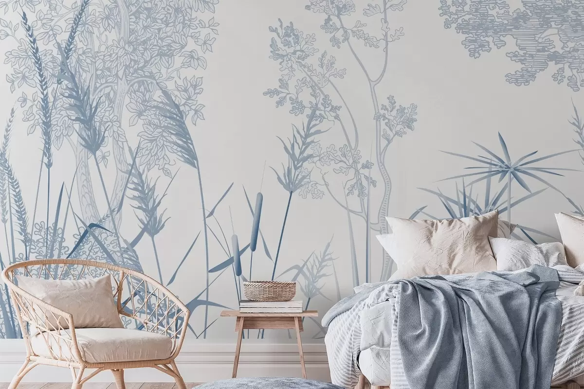 wall murals Trees and grass w04910