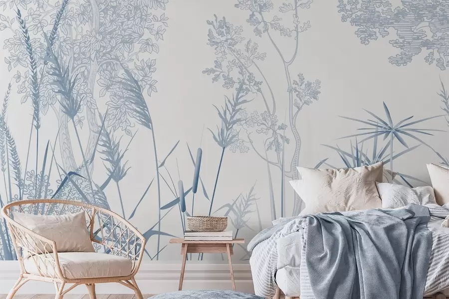 wall murals Trees and grass w04910