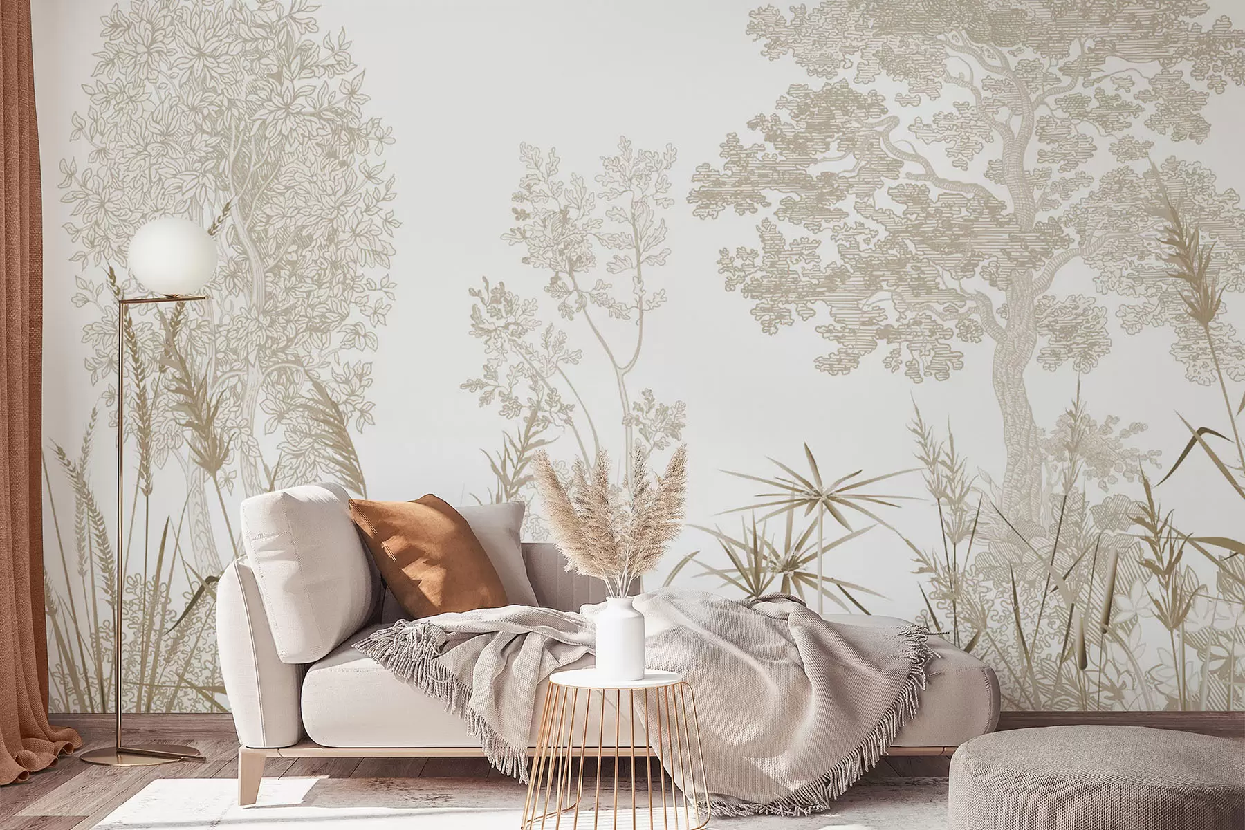 wall murals Trees and grass w04910v1
