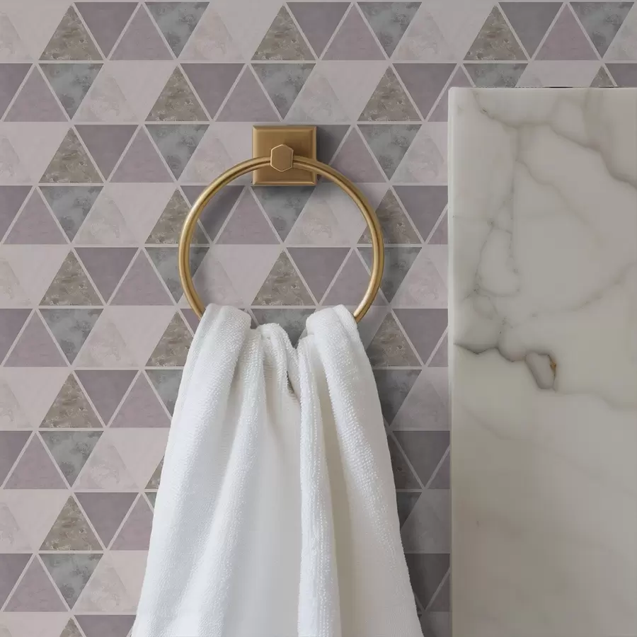 wall murals Triangles with textured inserts, a lilac-grey mix a00917