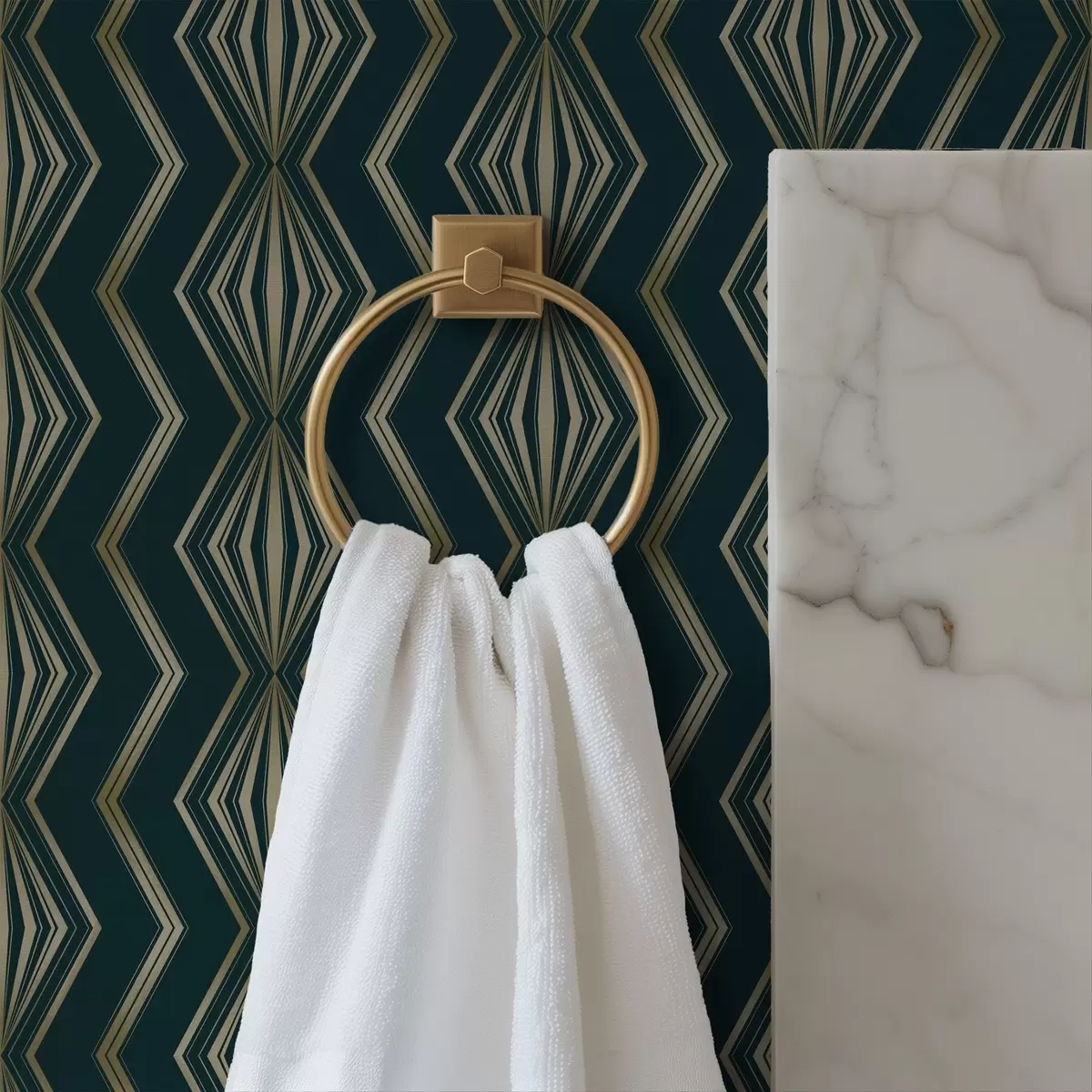 Wallpaper Dark teal diamond geometric pattern a00973v1