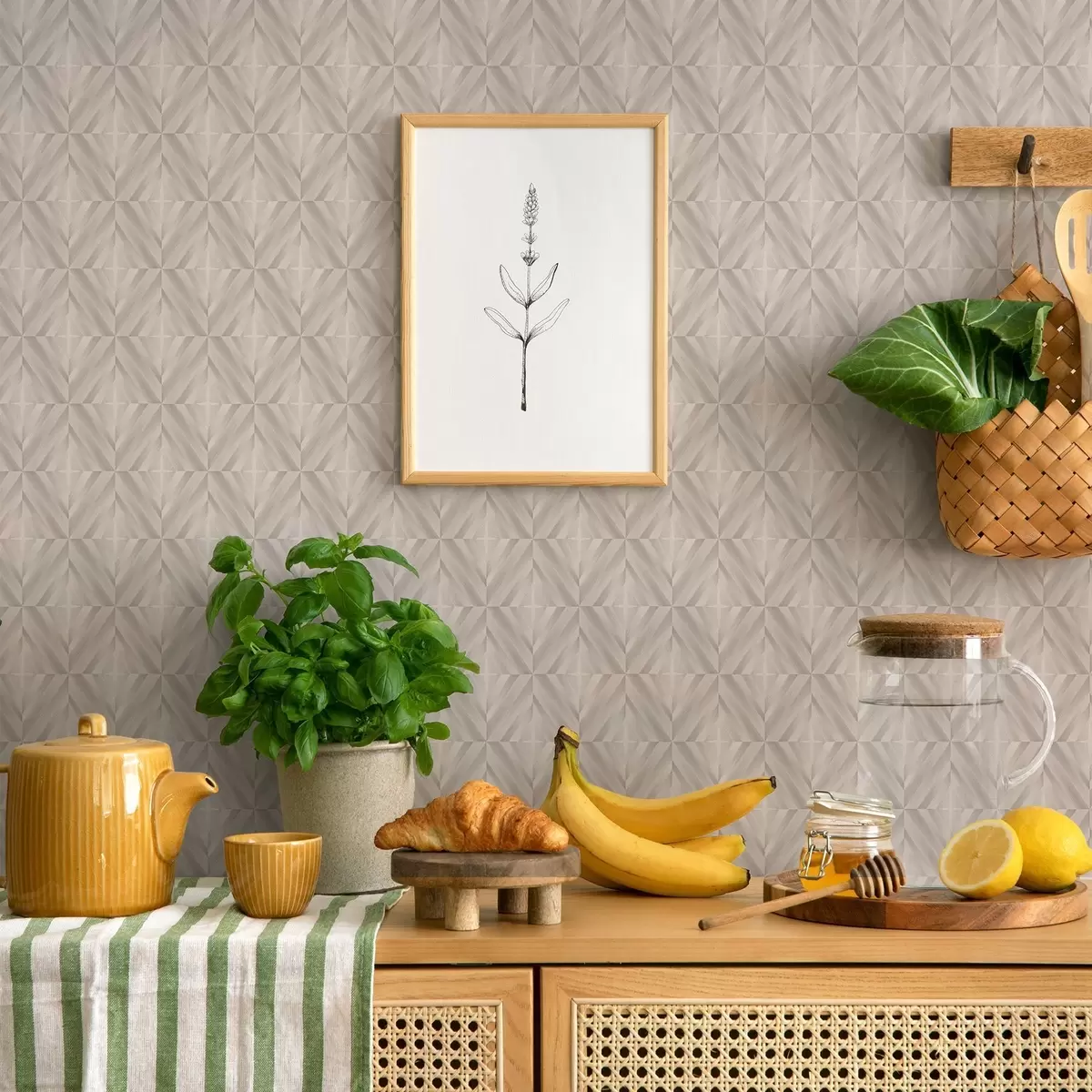 Wallpaper Light squares with crossing soft diagonal strokes a00984