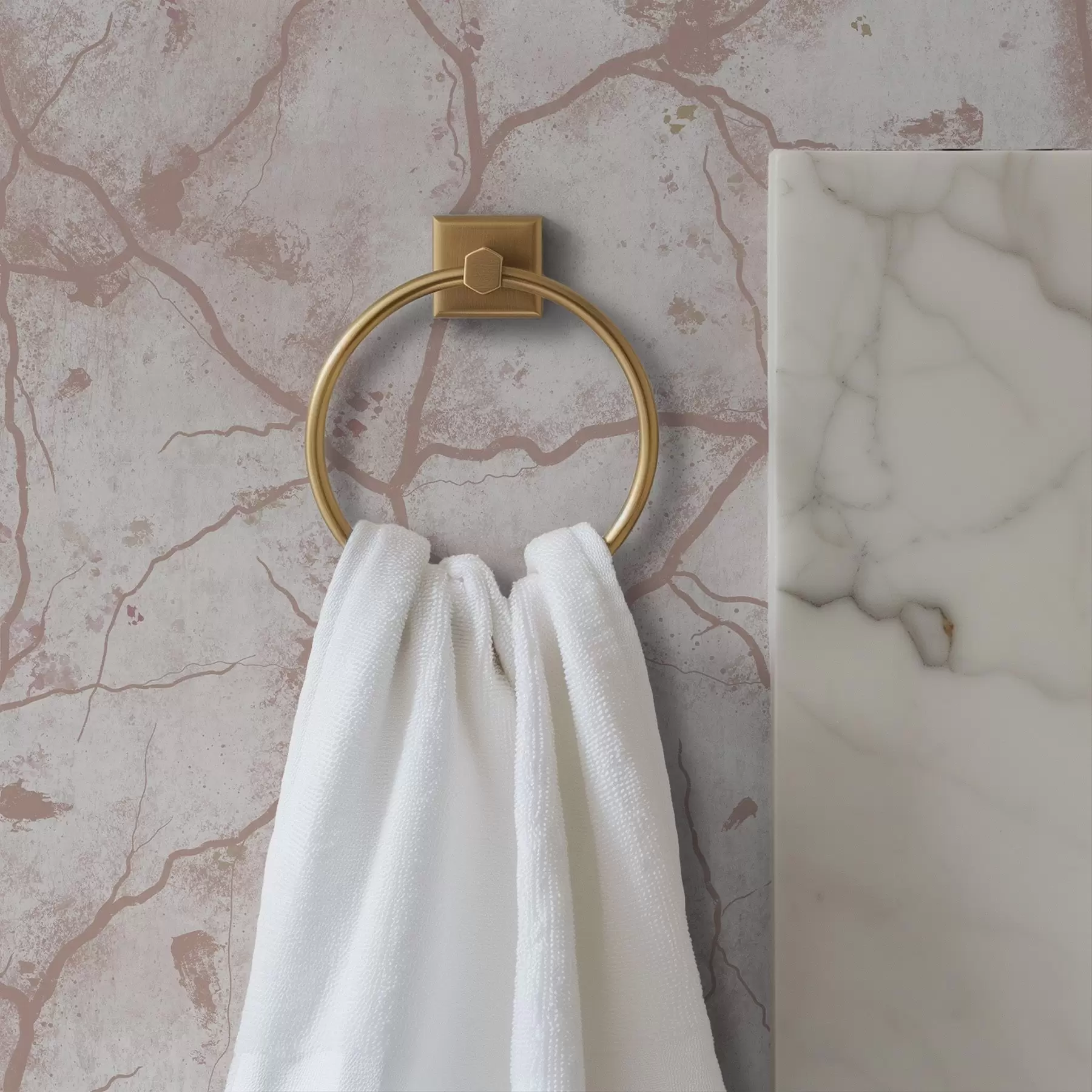 wall murals Light concrete with a lace of pink cracks and spots a00987