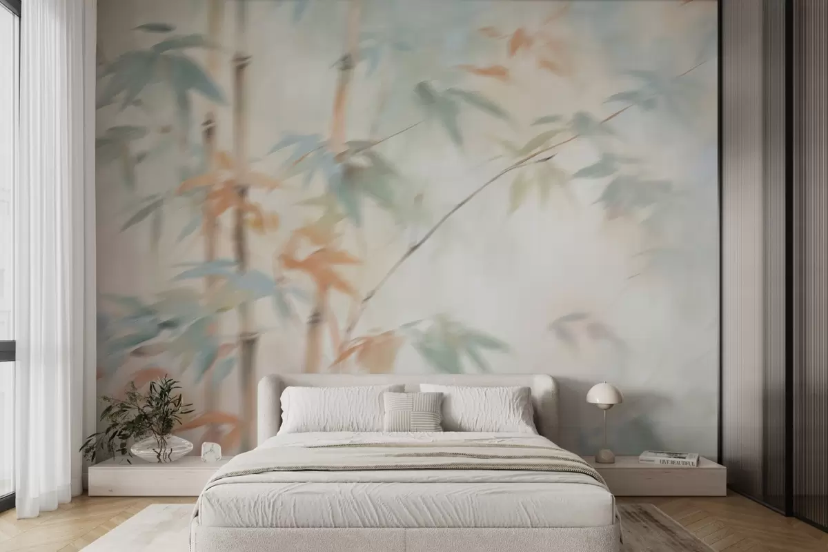 wall murals Bamboo imitation blur w04936