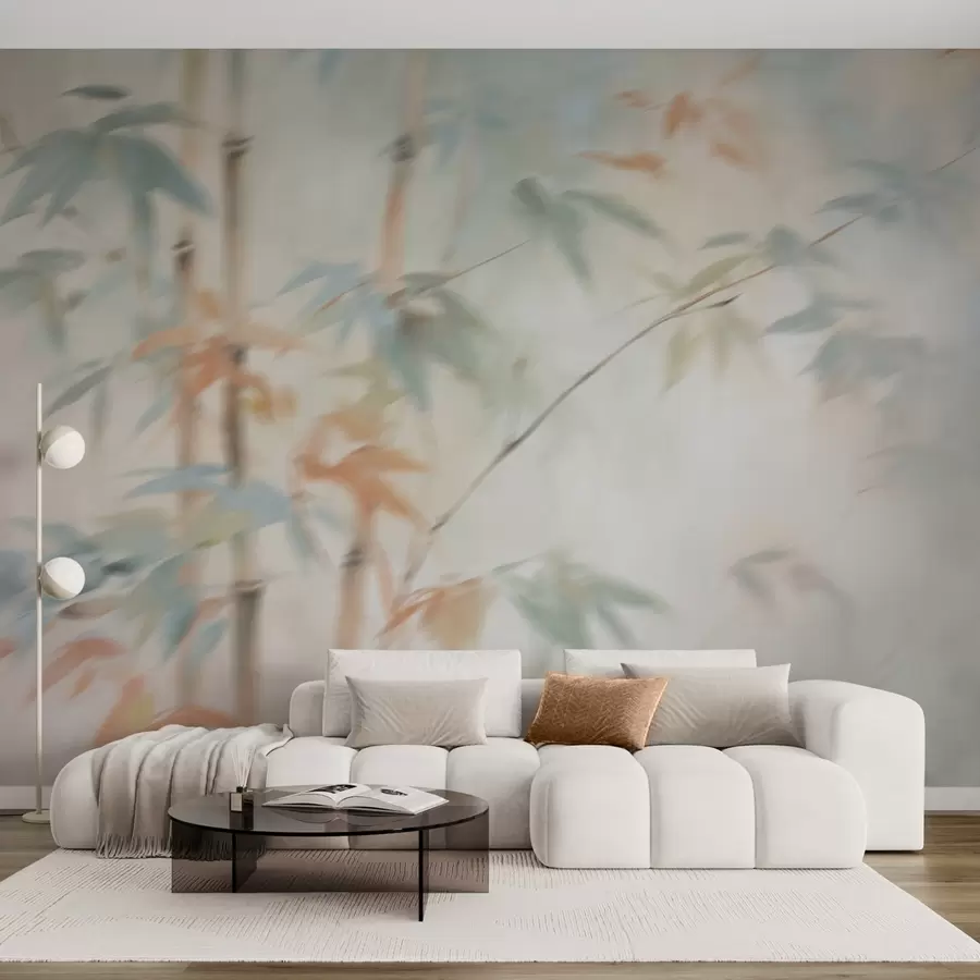 wall murals Bamboo imitation blur w04936