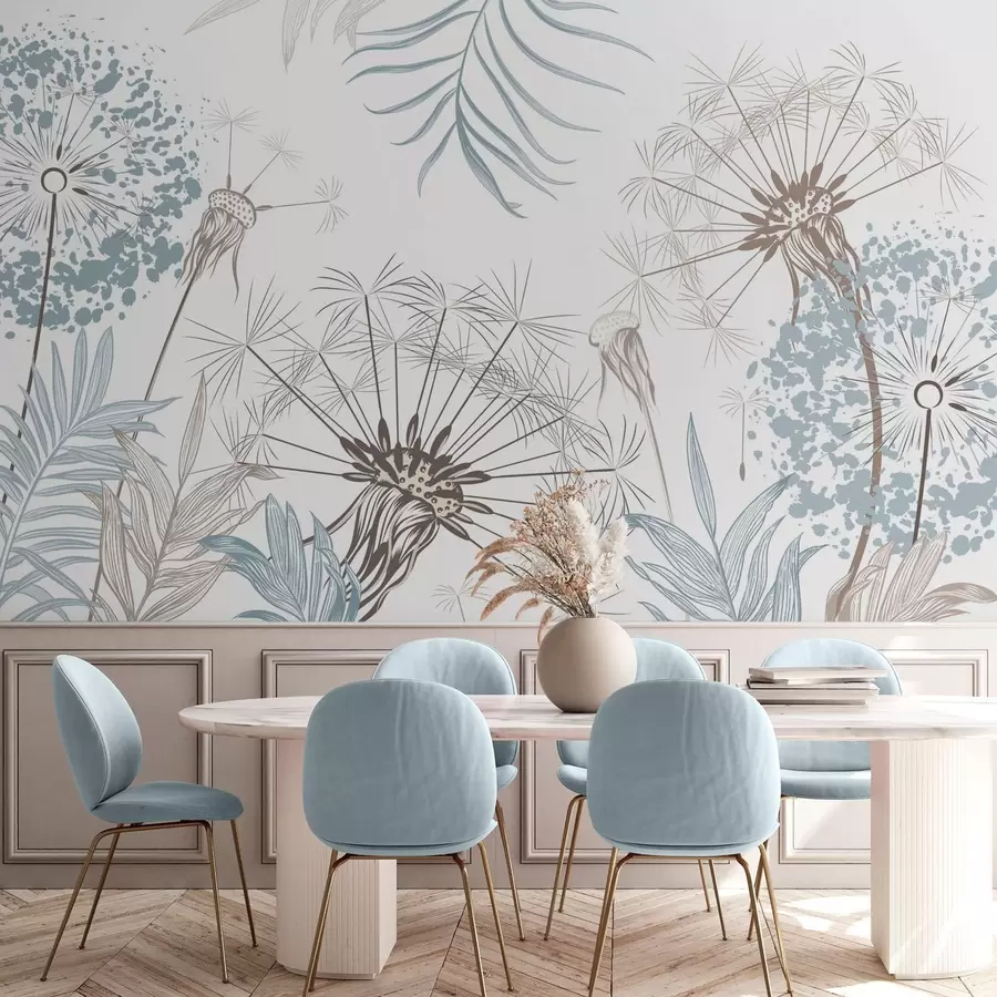 wall murals Dandelions among the foliage w04942