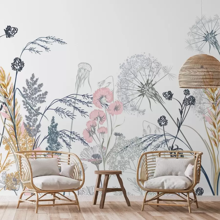 wall murals Wildflowers w04943v2