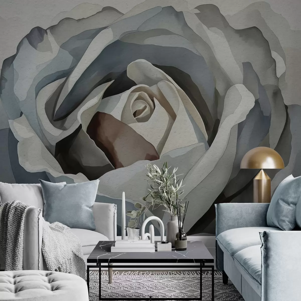 wall murals Watercolor rose w04948