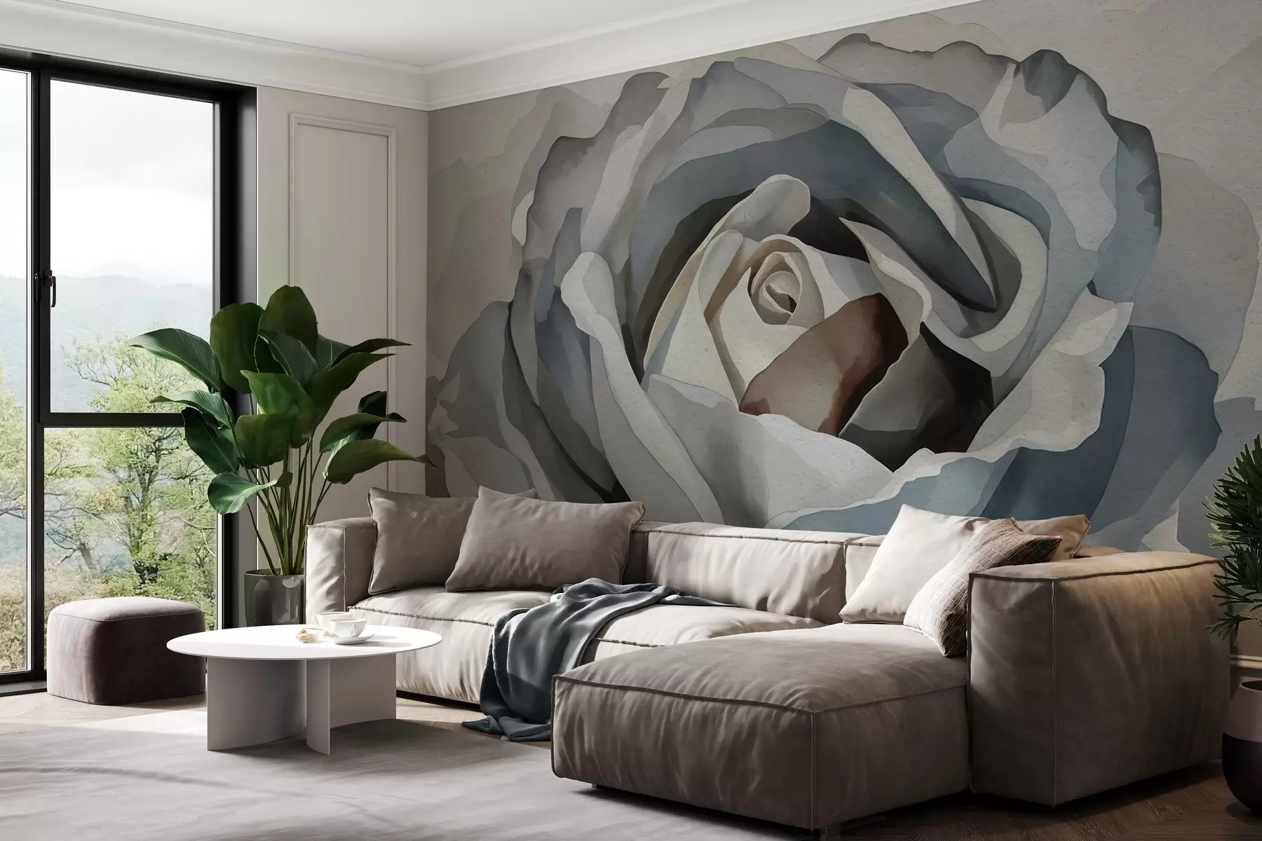 wall murals Watercolor rose w04948