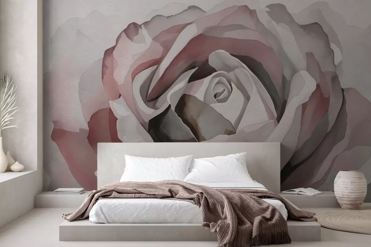 wall murals Watercolor rose w04948v1